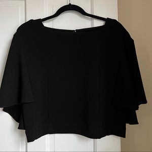 Anthropologie cape-like black, cropped top, size s